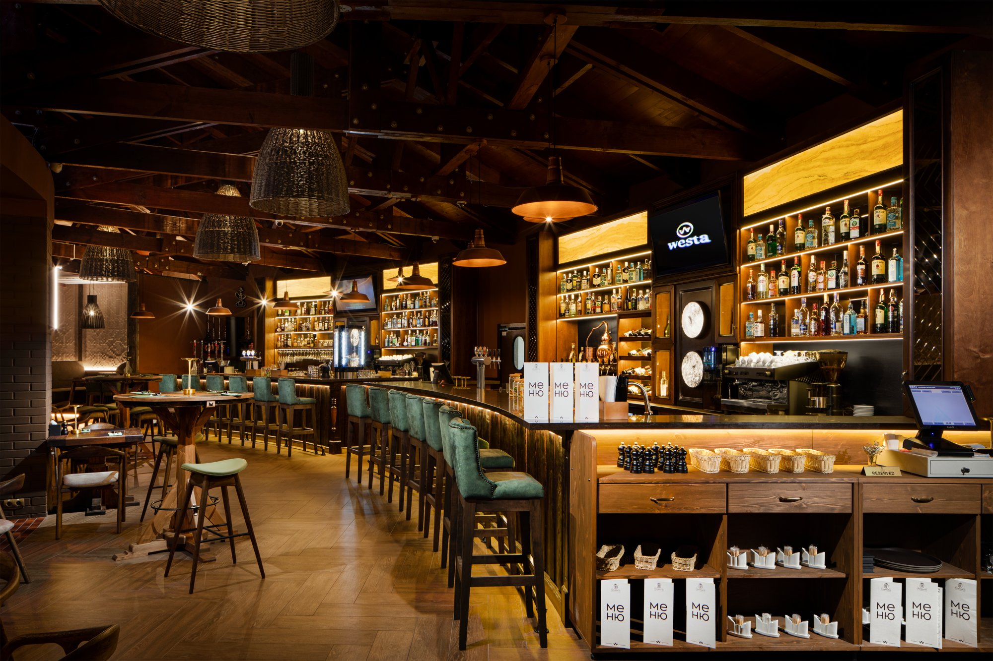 Ресторан Садовая 20. Барная зона